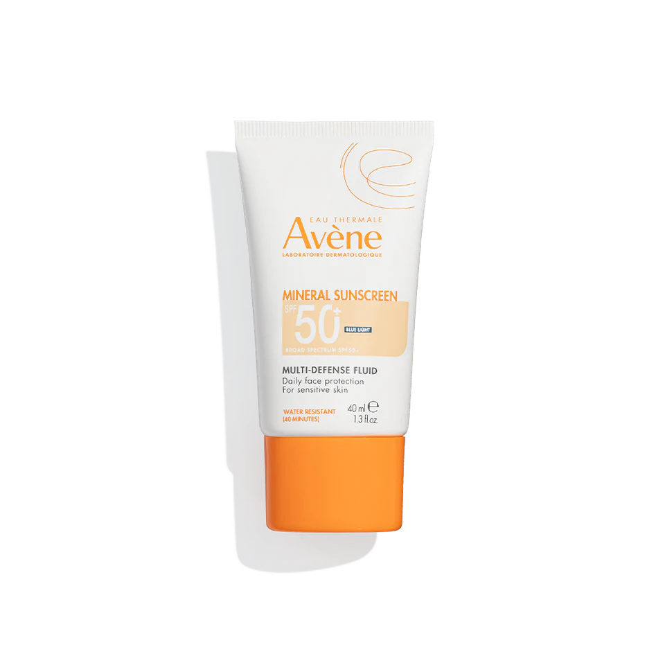 Eau Thermale Avène Mineral Sunscreen Multi-Defense Fluid Tinted SPF 50+ official U.S. product packshot